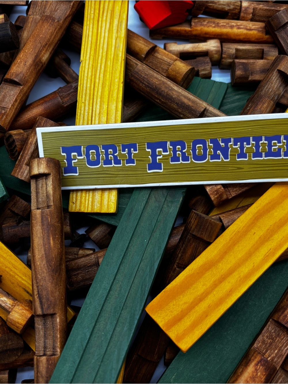 Vintage Fort Frontier Lincoln Logs with Cowboys and Indians Figures
